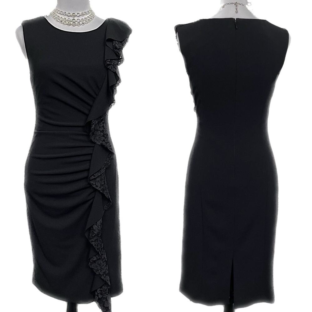 EUC - Tracy Reese Lace Ruffle Ruched Shift Dress